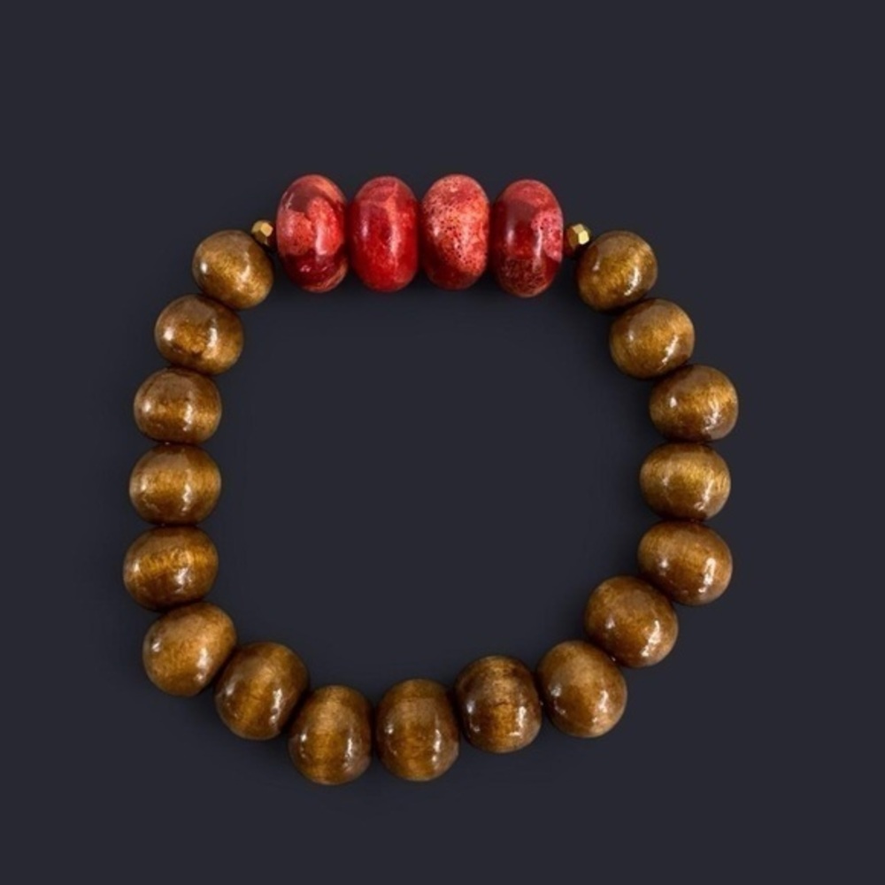 Red Jasper Boho Bead Bracelet